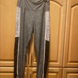 Gray and Black Leggings with Logo